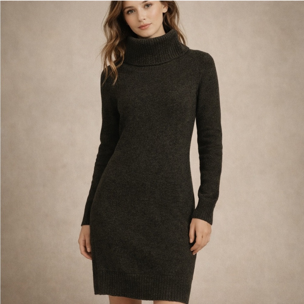Peruvian Connection Black / Gray Wool Turtleneck … - image 1